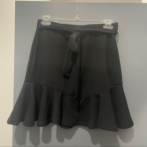 NastyGal Black flared Ruffle Skirt